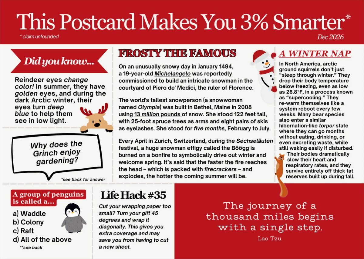 The December 3% Smarter Postcard